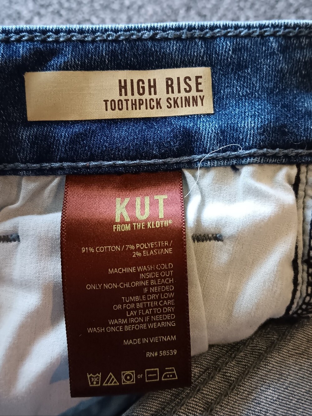 High Rise Toothpick Skinny Blue Jeans Kut From The Kloth Womens Size 6 - Picture 9 of 10
